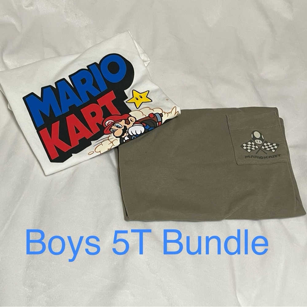 NWT Mario Cart Boys 5T Tees Bundle